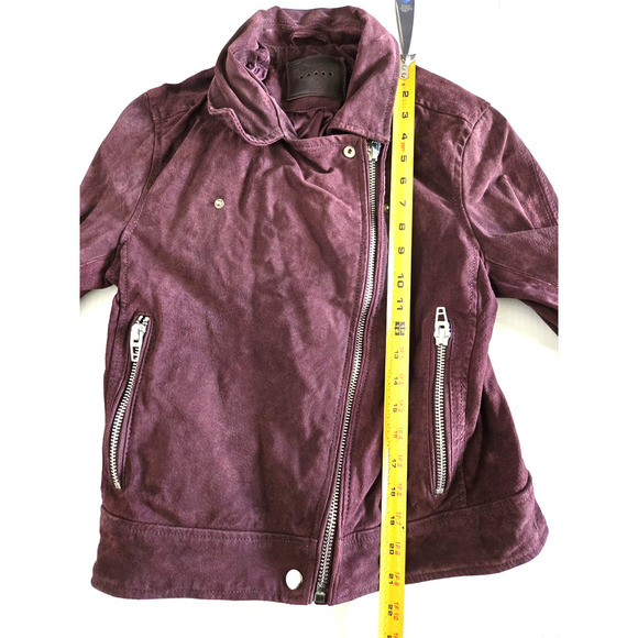 Blank NYC Genuine Leather Moto Jacket Size M Bordeaux Maroon EUC Clean - Picture 8 of 15
